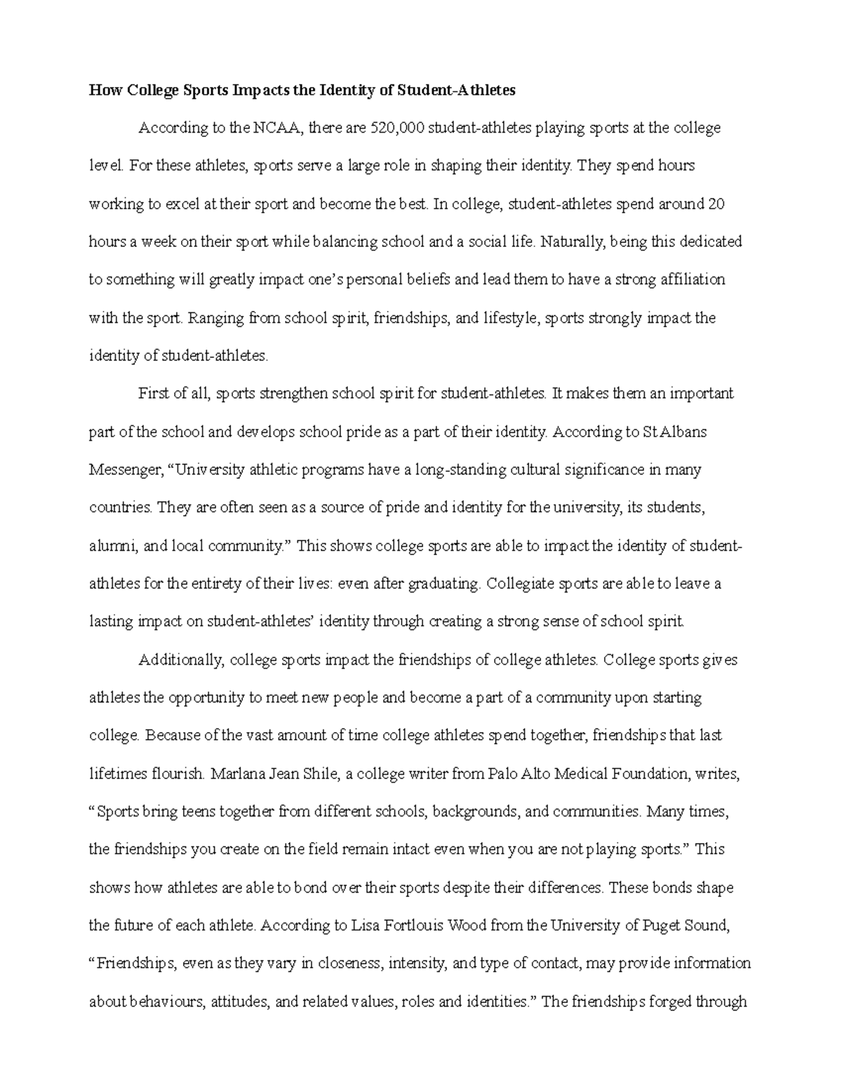 How College Sports Impacts the Identity of Student-Athletes - For these ...