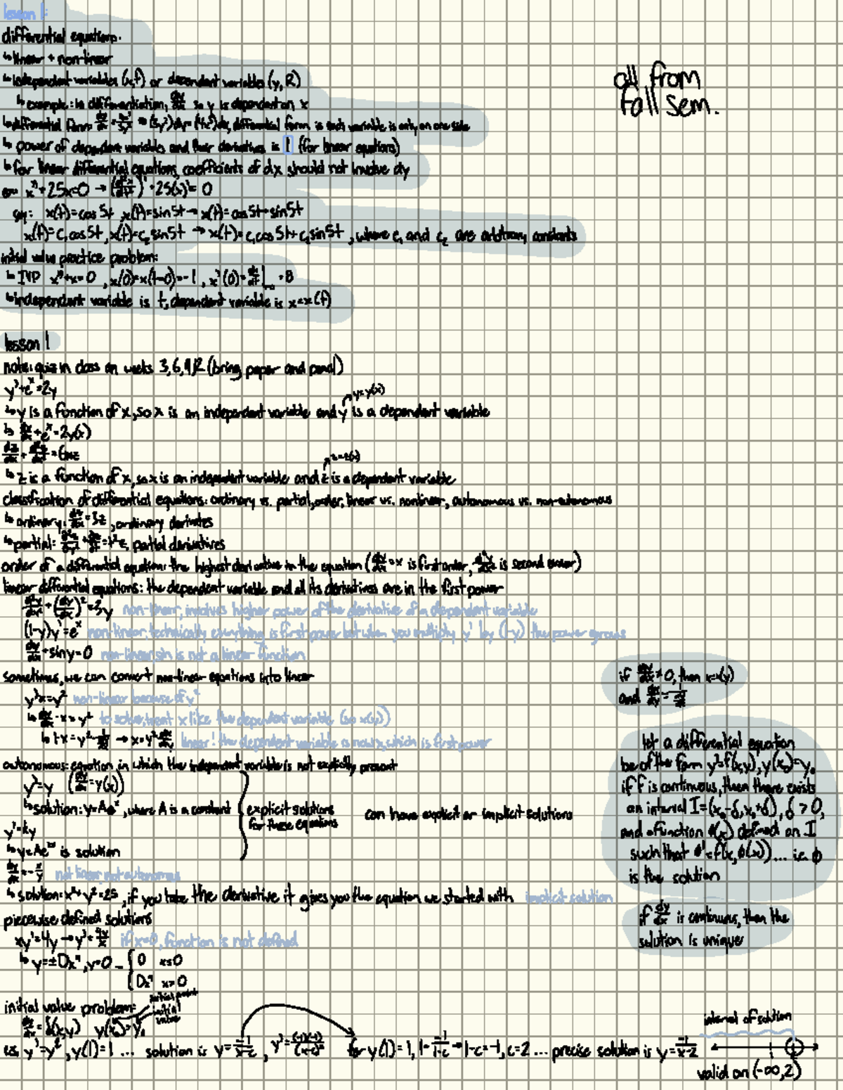 ENGR213 Lecture Notes: Differential Equations and Their Applications ...