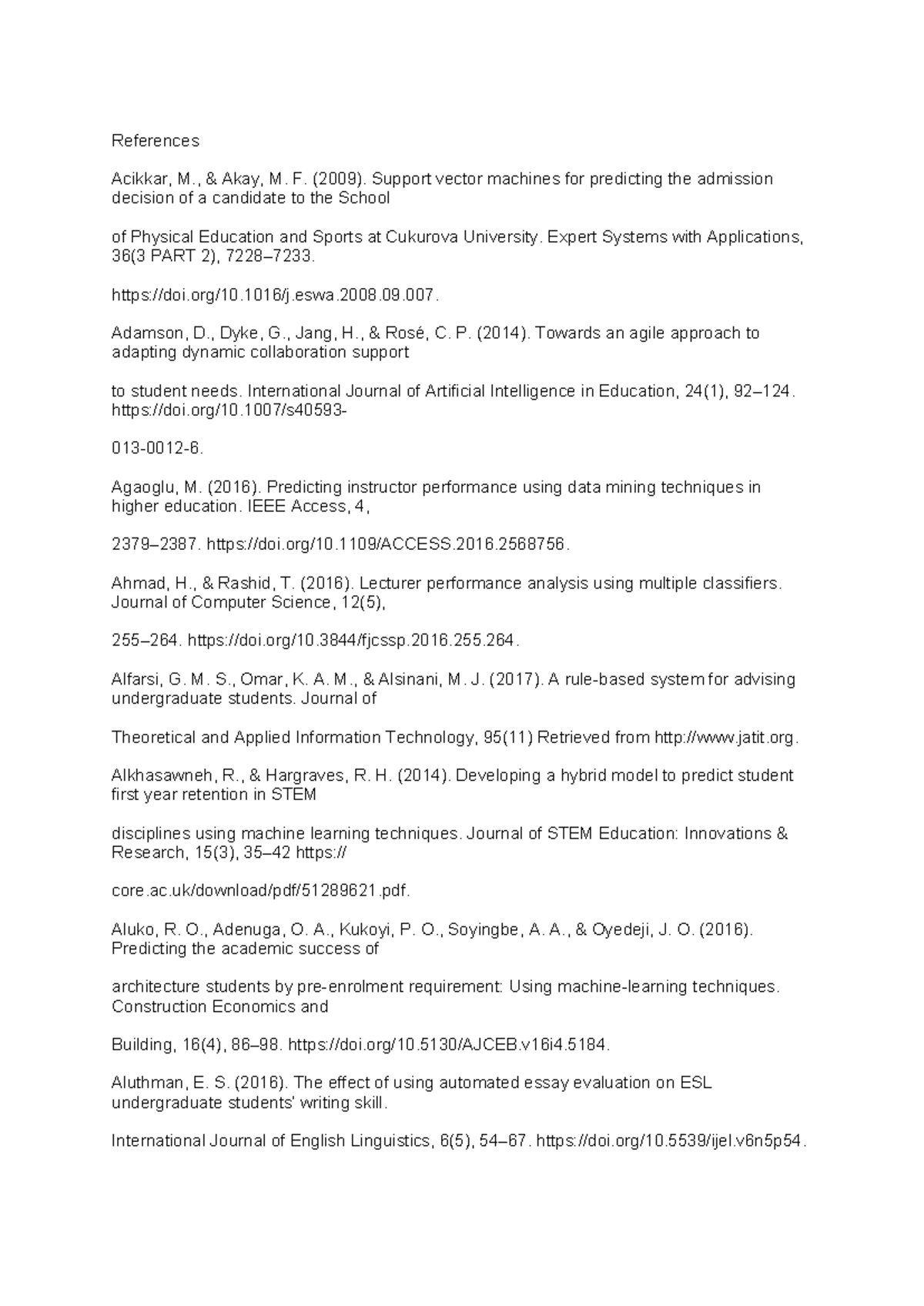 References - References Acikkar, M., & Akay, M. F. (2009). Support ...