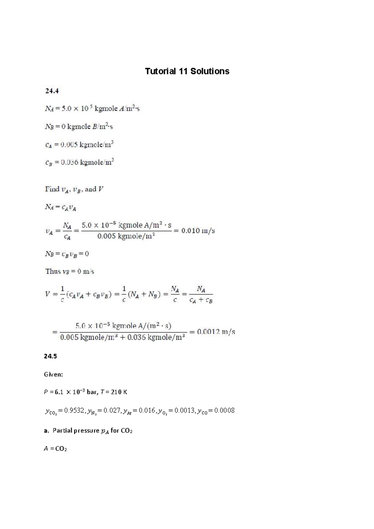 Tutorial solution - COP 321 - Tutorial 5 Solutions Problems 8, 8, 8, 8 ...