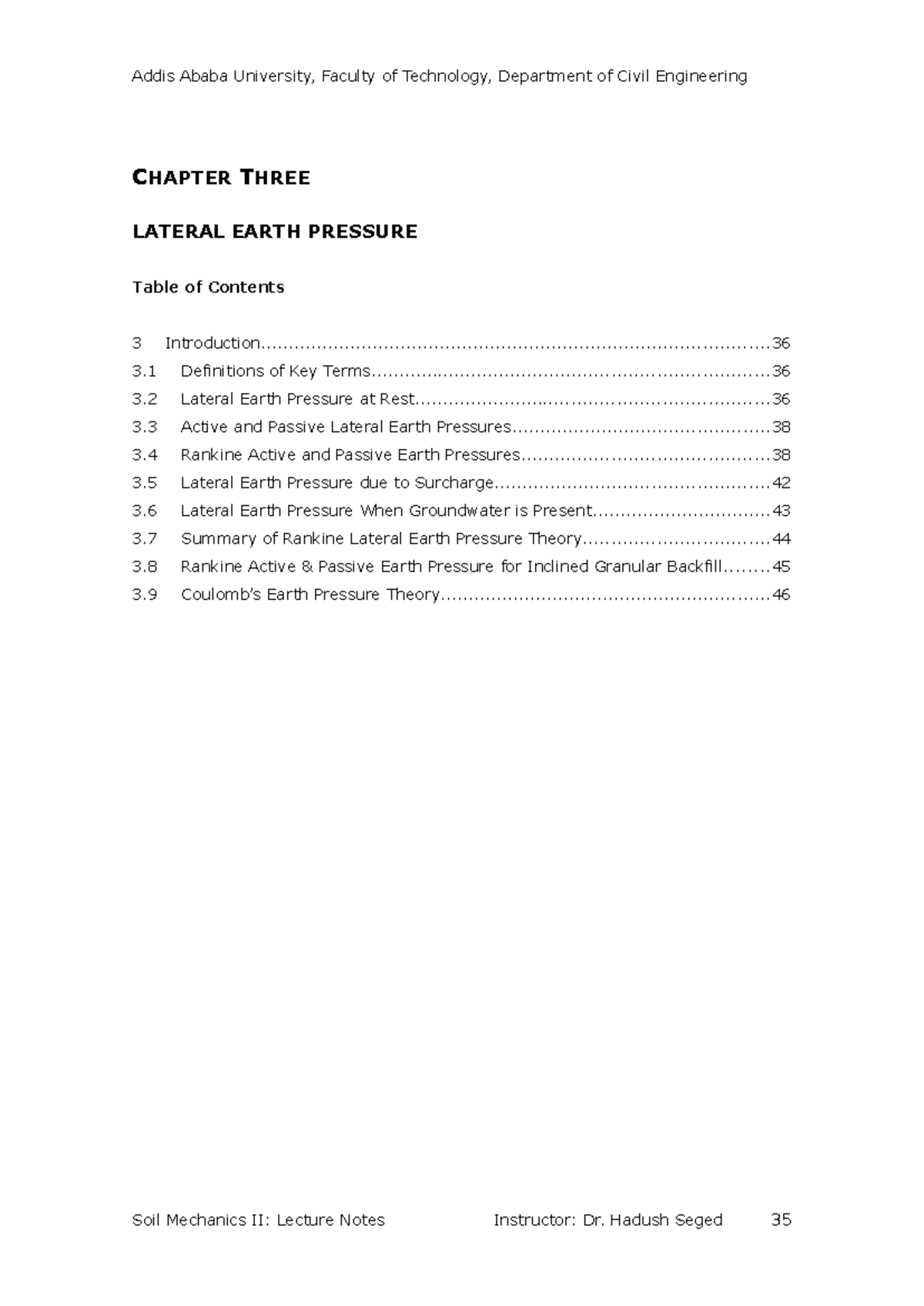 Chapter 3 - Lateral Earth Pressure in Geotechnical Engineering - Studocu