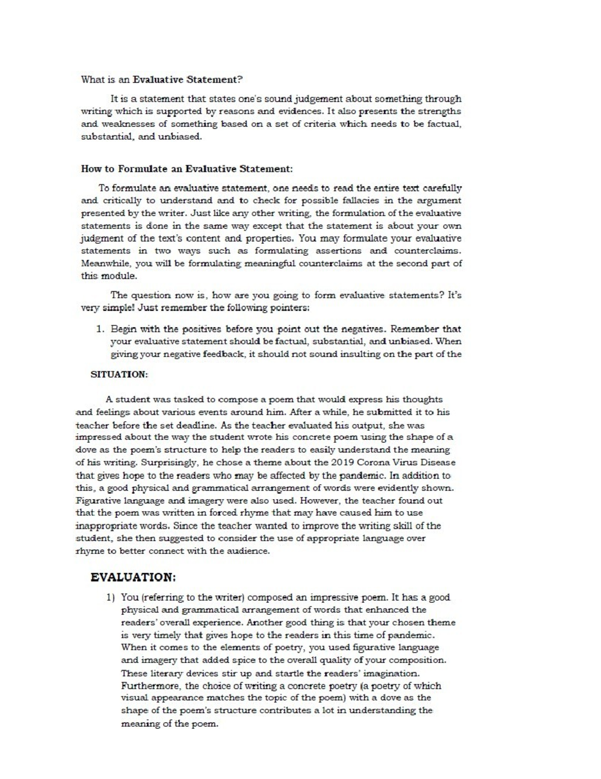 Module 6a-evaluative-statements-assertions-discussion - What is an ...