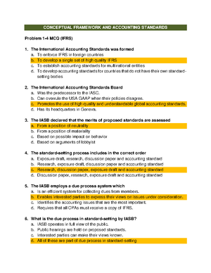 CFAS Chapter 1 Problem 1-4 Answers - CONCEPTUAL FRAMEWORK AND 