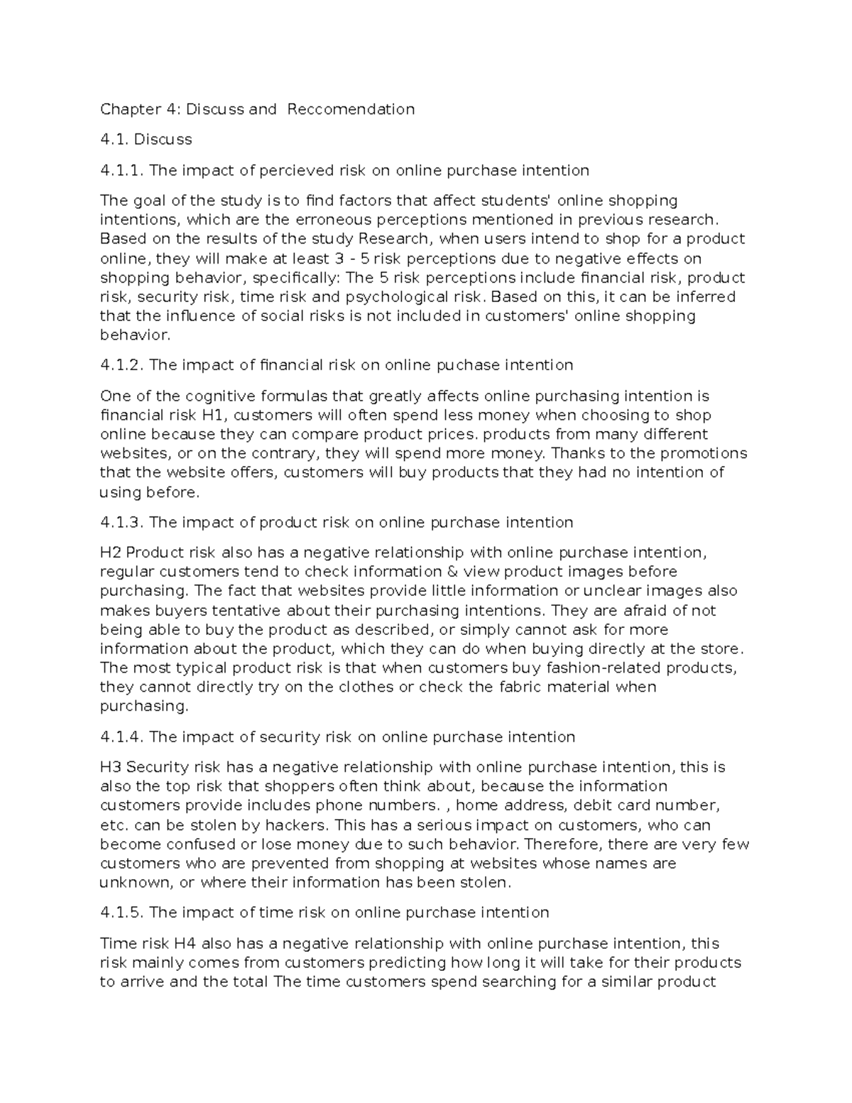 Chapter 4 - Recommendations on Perceived Risks in Online Shopping ...