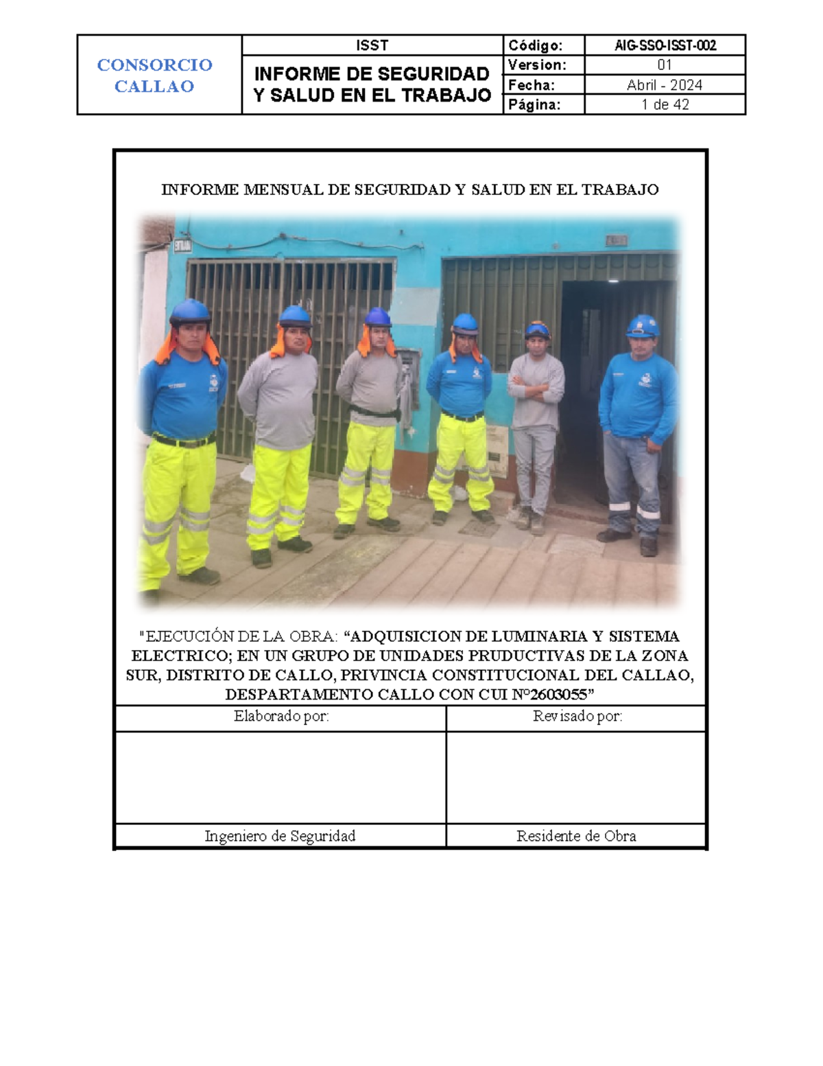Informe Mensual de Seguridad y Salud en el Trabajo - Abril 2024 - AIG ...