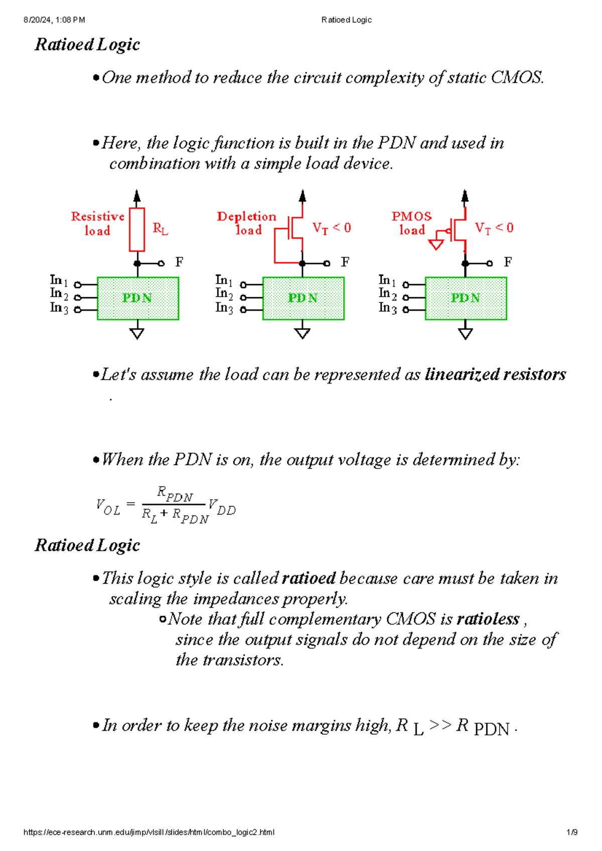 VLSI Ratioed Logic: Techniques for Reducing Circuit Complexity - Studocu