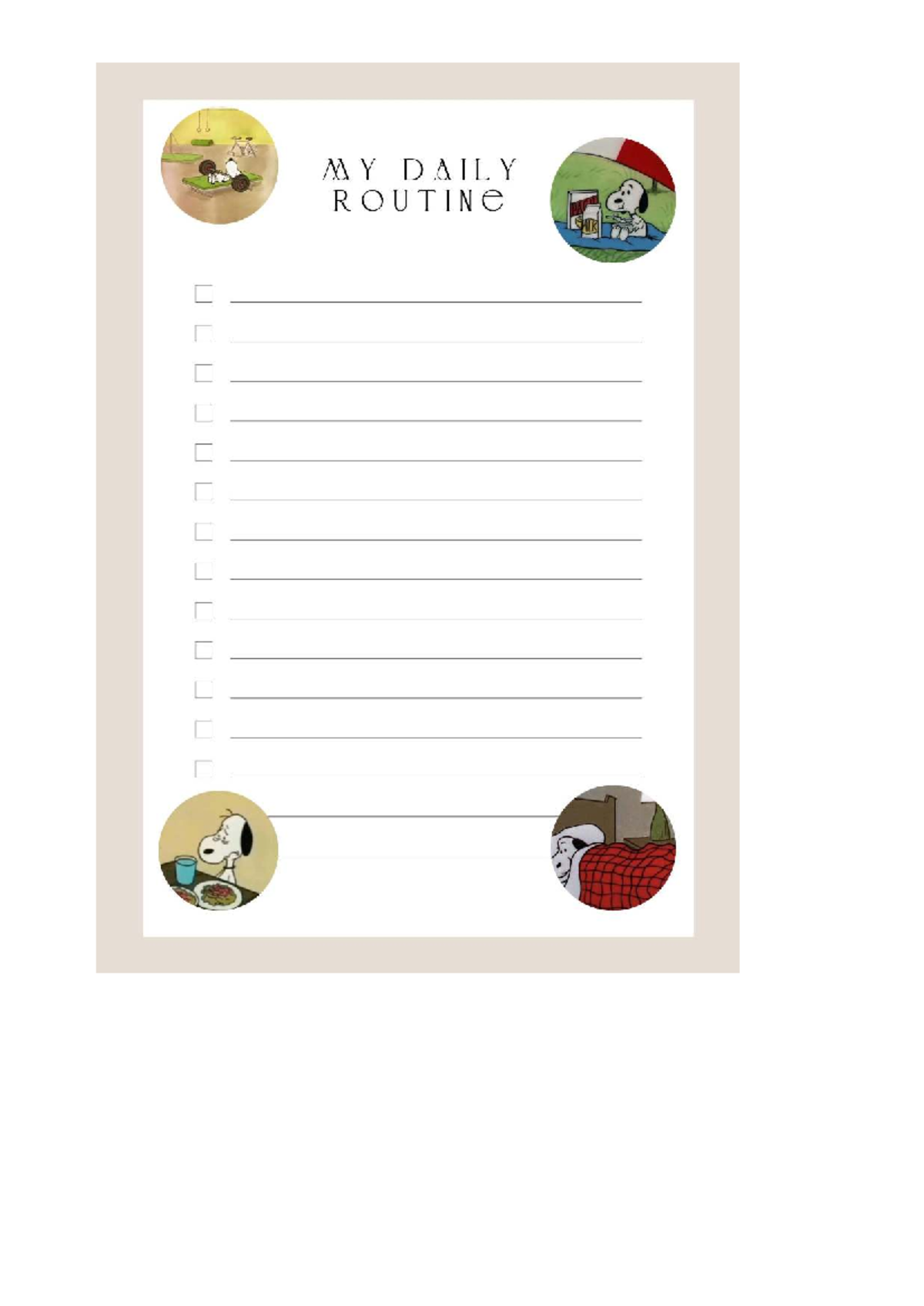 My daily routine (list) - Ingles II - N Y Y Y Y Y I I N O - Studocu