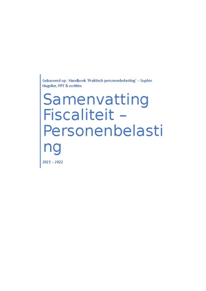 Fiscaliteit Notities & Samenvatting - Diverse Inkomsten DIVERSE ...