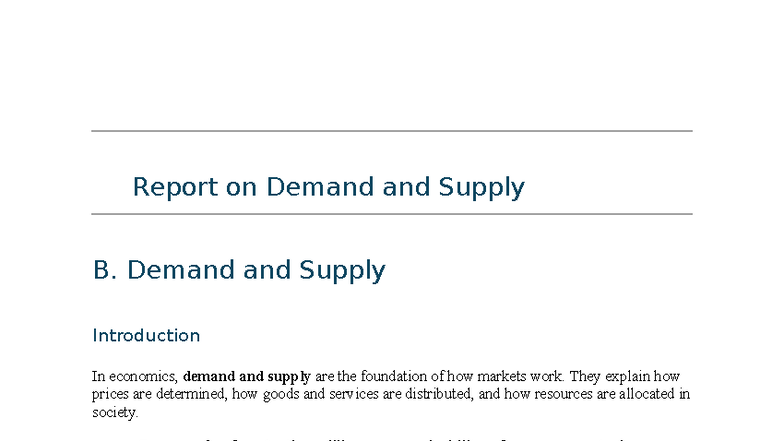 Macroeconomics: Demand and Supply Analysis Report - Studocu