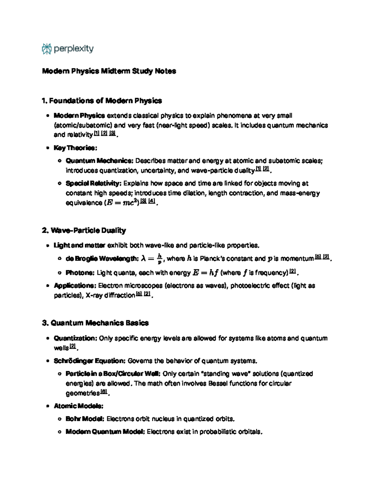 Modern Physics PHYS 300 Midterm Study Guide: Key Concepts & Notes - Studocu