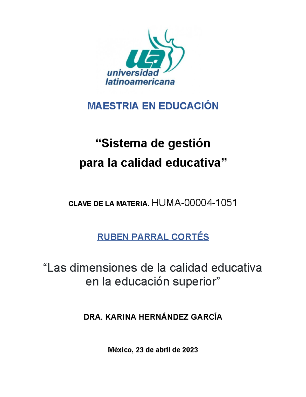 GESTION PARA LA CALIDAD DE LA EDUCACION - MAESTRIA EN EDUCACIÓN ...