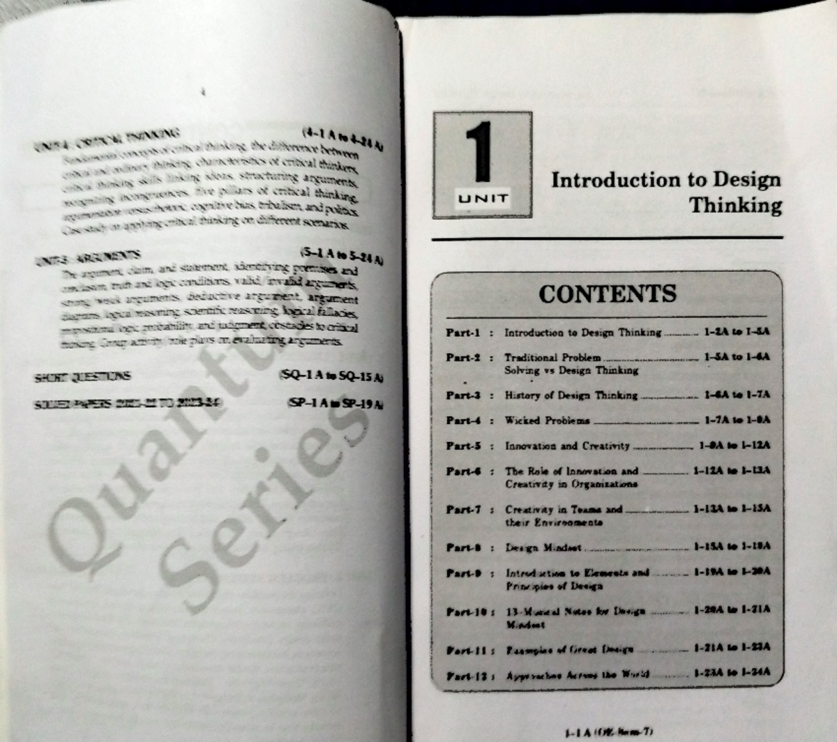 Design thinking unit 1 - m hirking 5-1AS24A QuaiSerieSQ-1Ao SQ-15 A PAA ...
