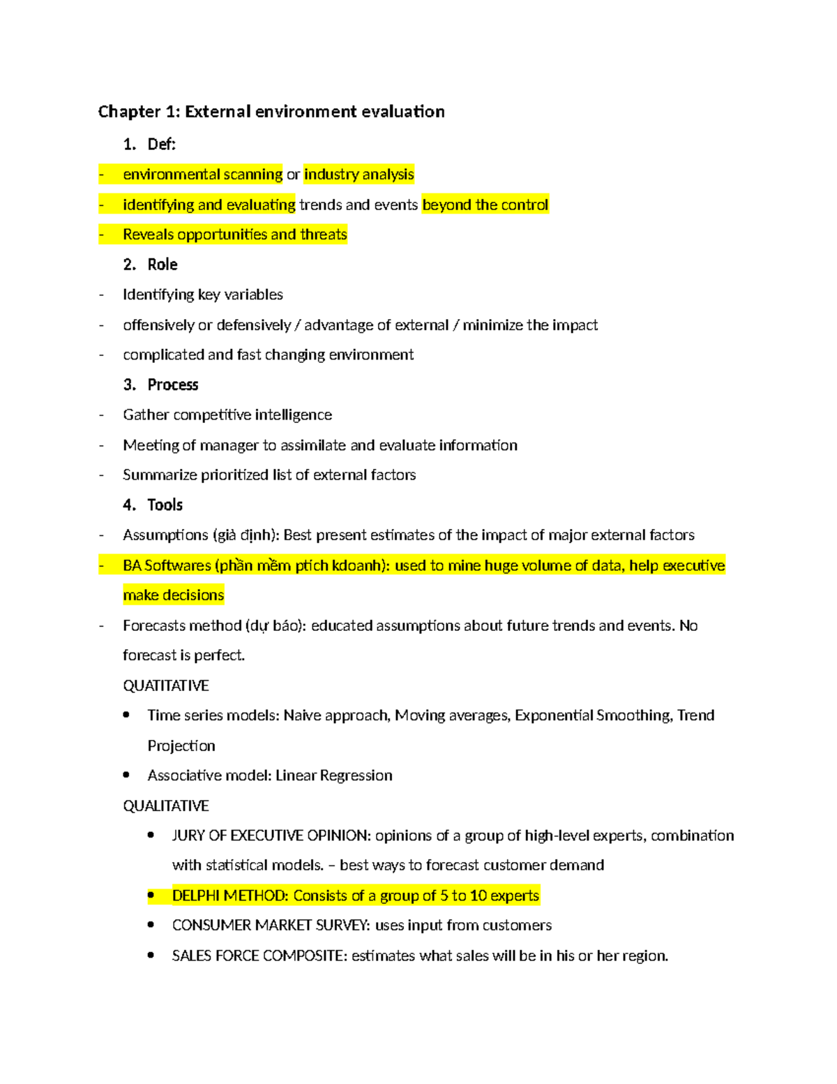 External Environment - Def: environmental scanning or industry analysis ...