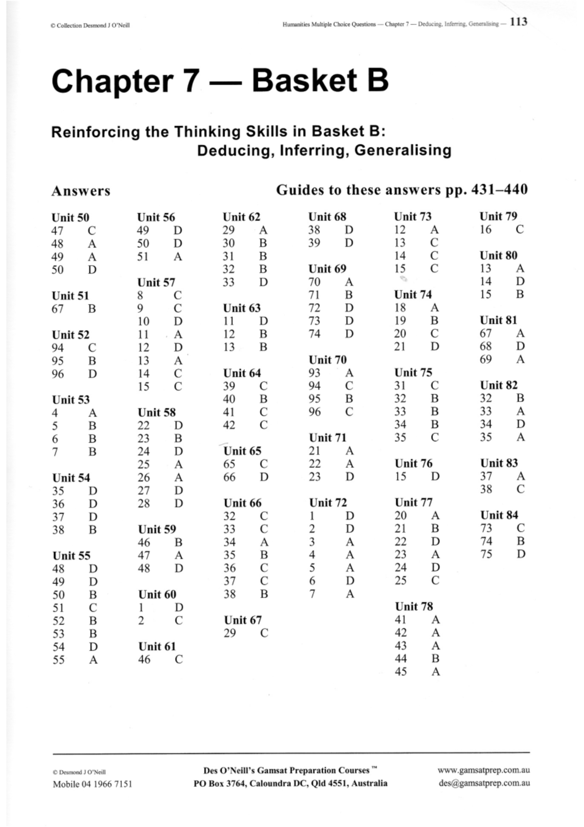 DO'N2014 S1 MCQ – Chapter 7: Deducing, Inferring, Generalising Guide ...