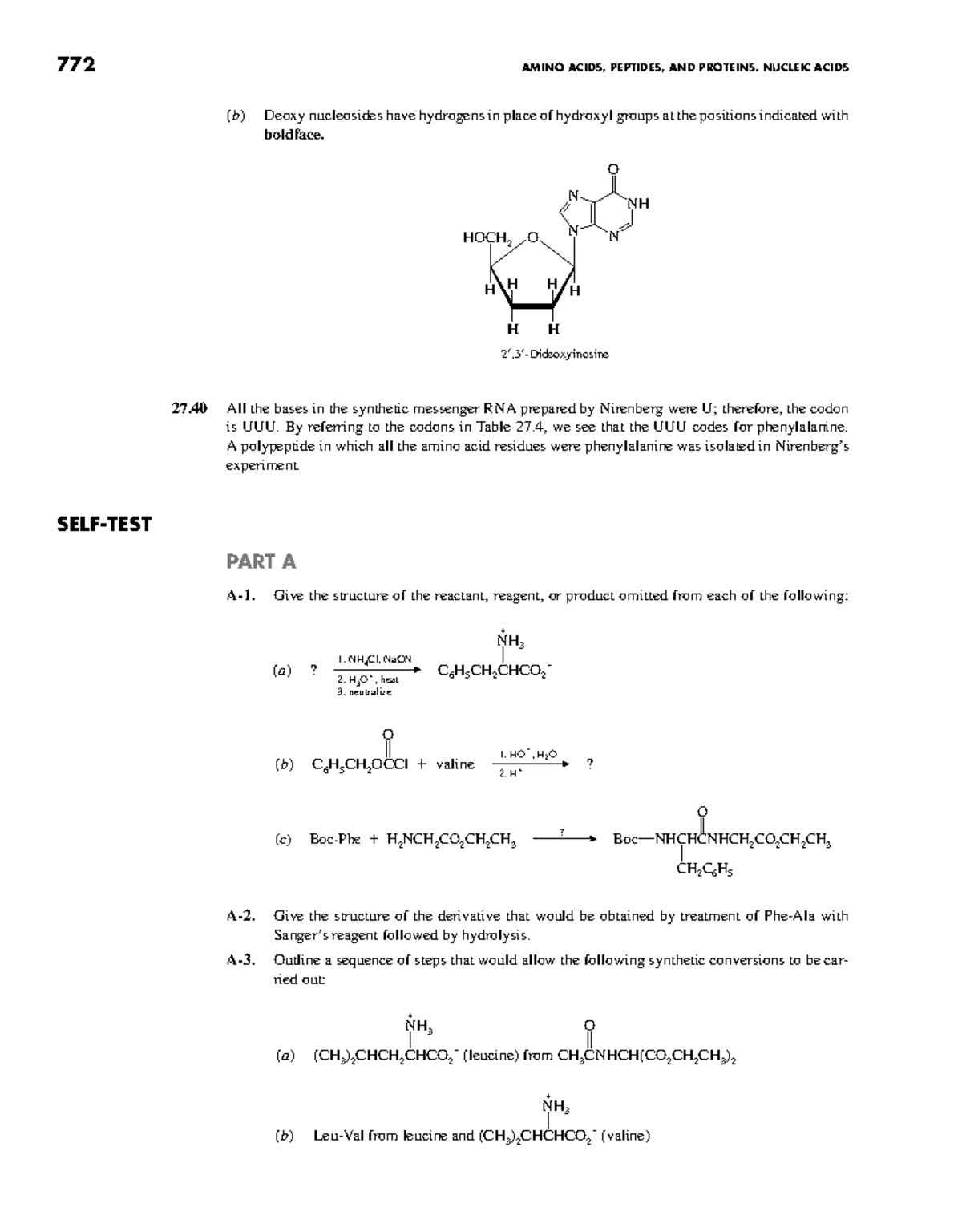 772 Organic Chemistry: Amino Acids, Peptides & Proteins Solutions - Studocu