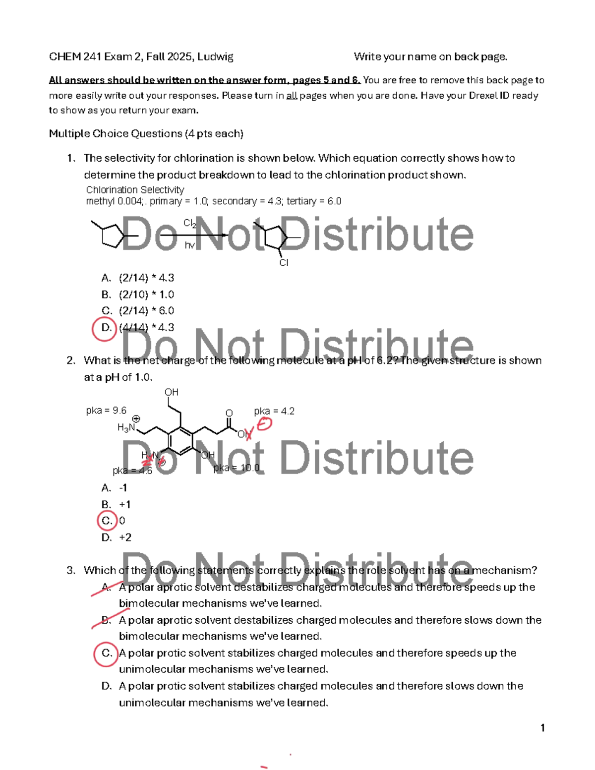 CHEM 241 Exam 2 Study Guide, Fall 2025, Ludwig - Studocu