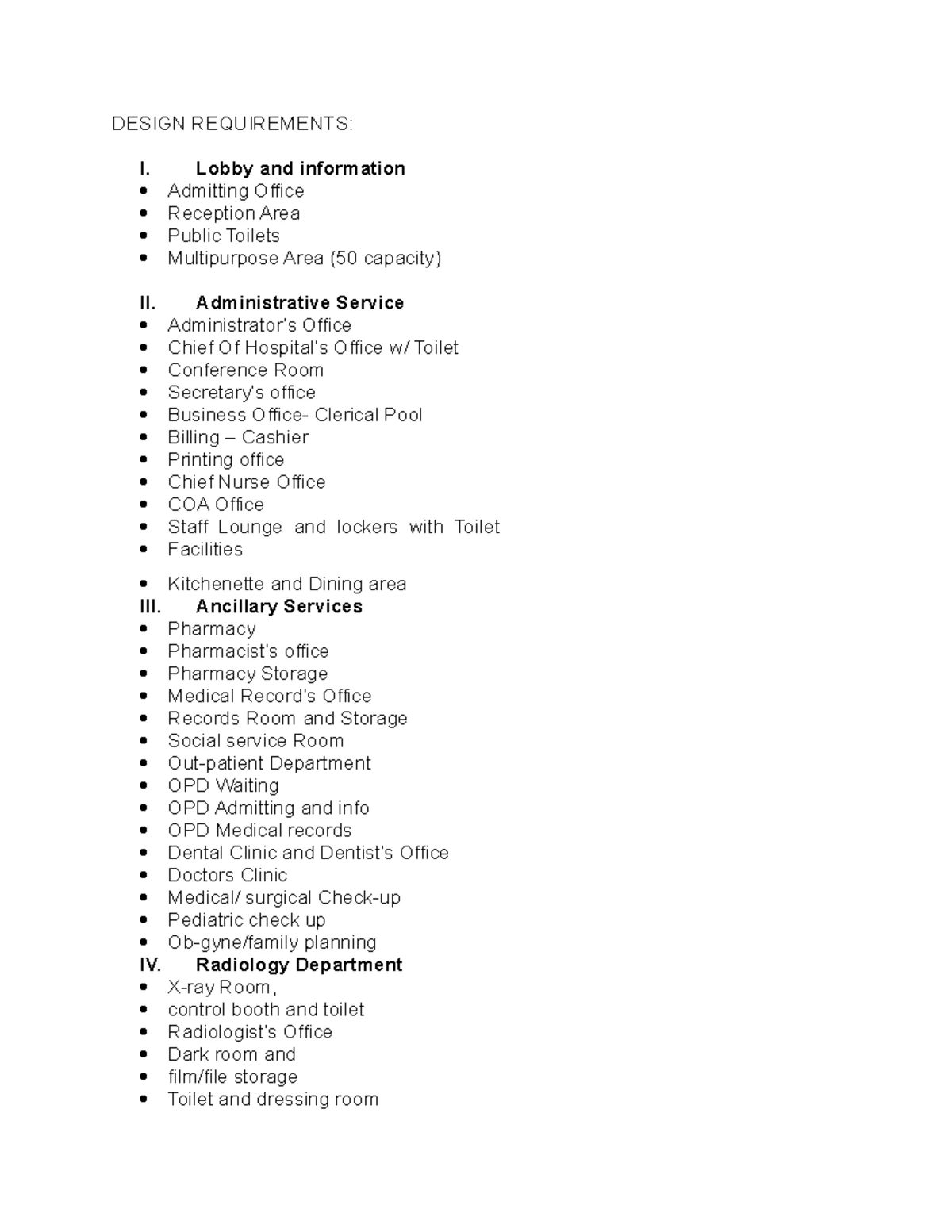 Residential Space Analysis: Sample Layout and User Requirements - Studocu