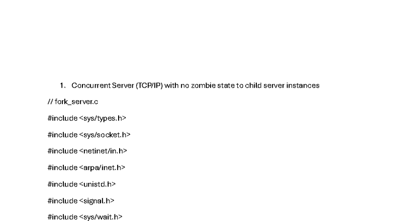 LP Material MID 2 - Linux Programming Notes on Concurrent Servers - Studocu