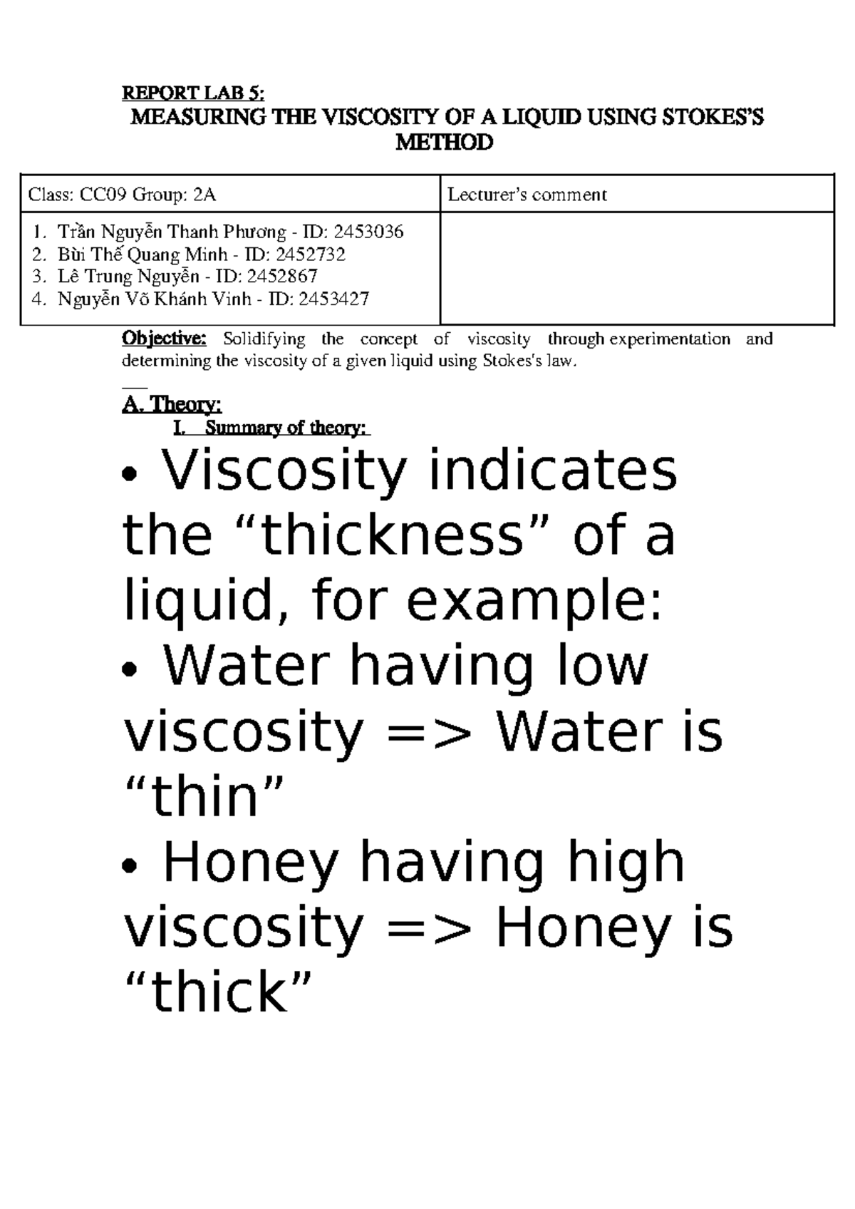 Rplab 5 - Measuring Liquid Viscosity Using Stokes’s Method - Studocu