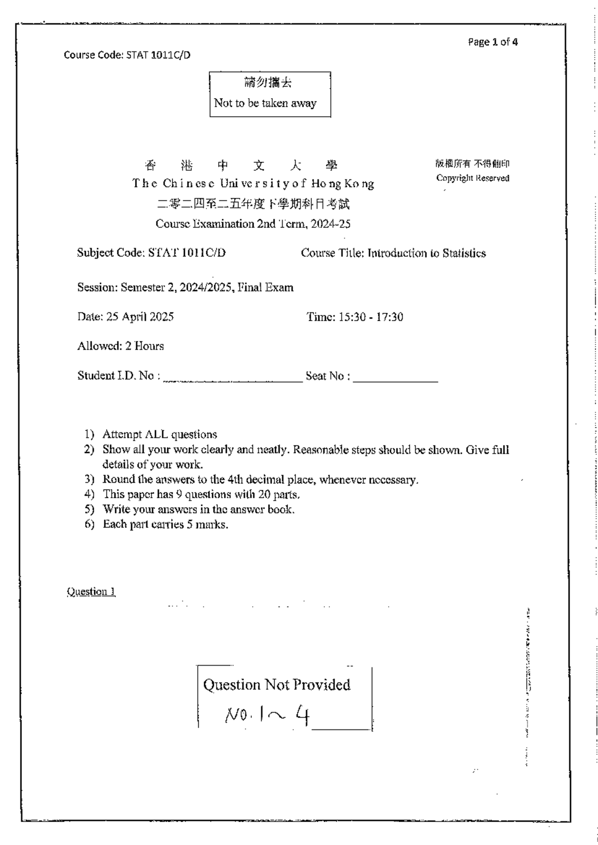 STAT 2 Final Exam Past Paper - Introduction to Statistics - Studocu