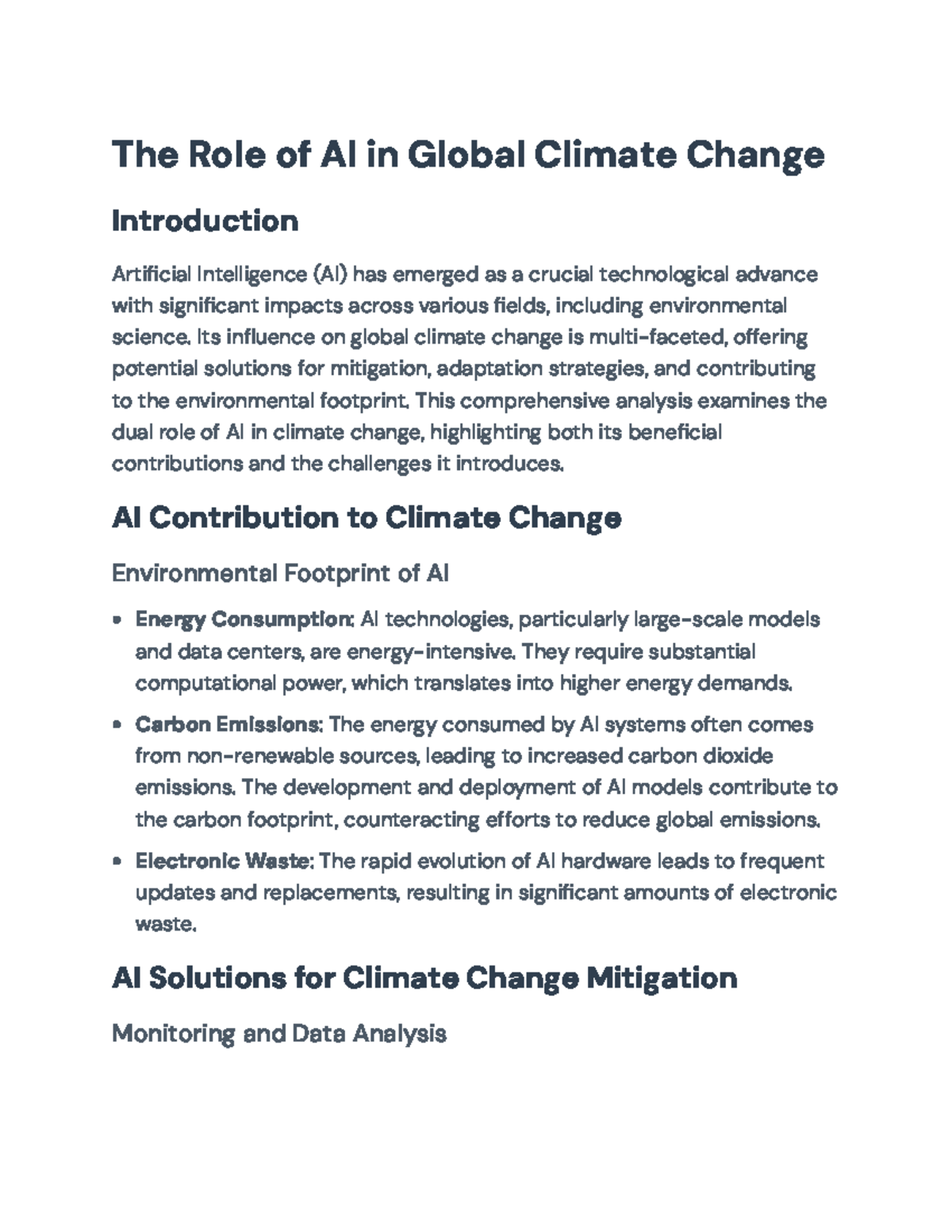 AI's Role in Climate Change: Mitigation and Adaptation Strategies - The ...