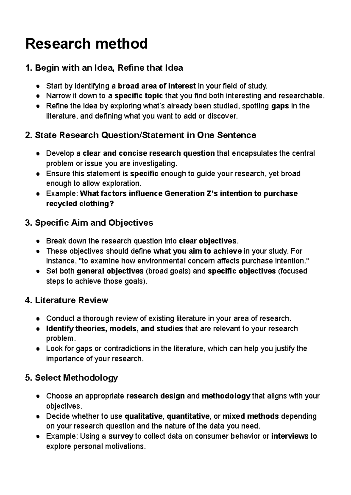 Research Method Overview - BV GH - Studocu