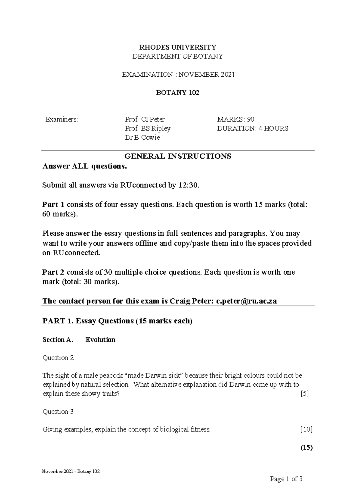 202111 BOT 102 Nov 2021 - Exam Practice Questions and Answers - Studocu