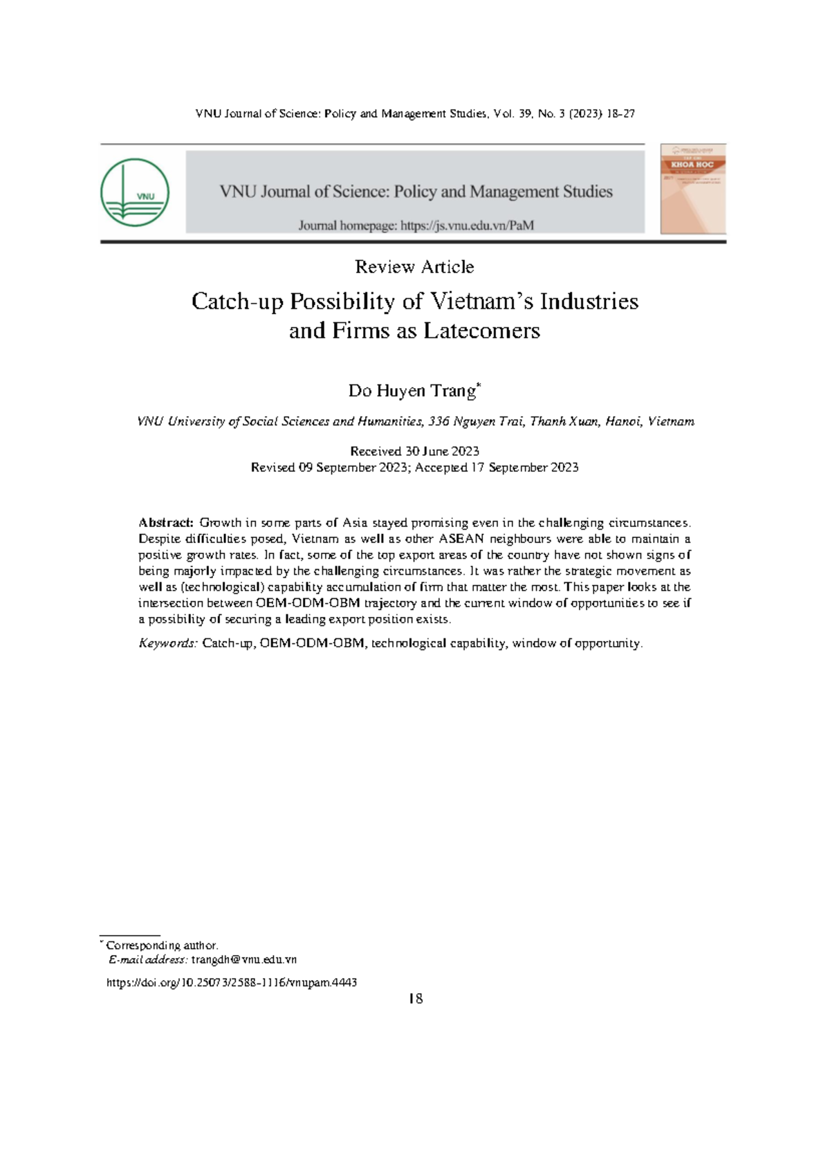 i dont know what - VNU Journal of Science: Policy and Management ...