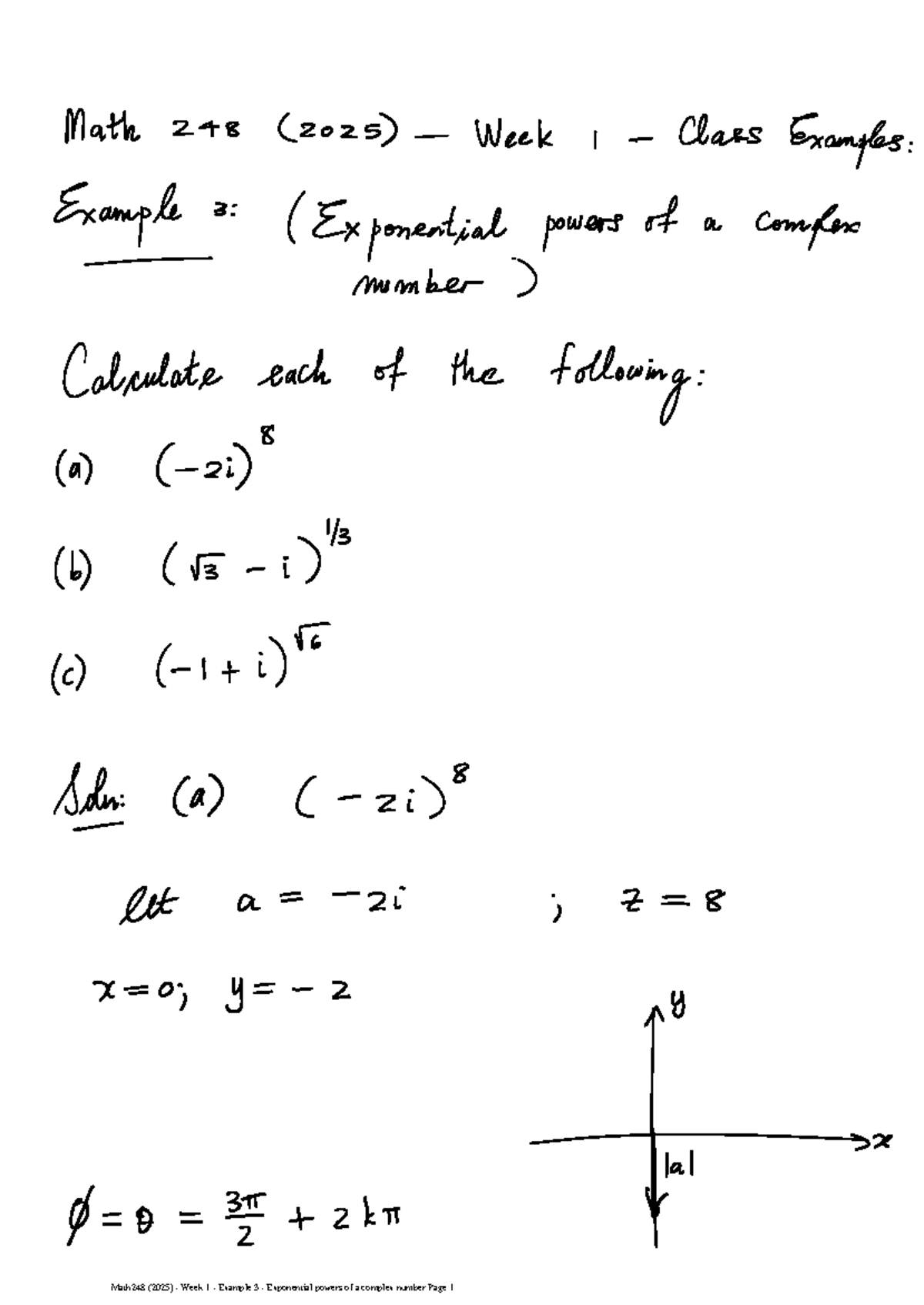 5. Week 1 - Example 3 - Exponential powers of a complex number ...