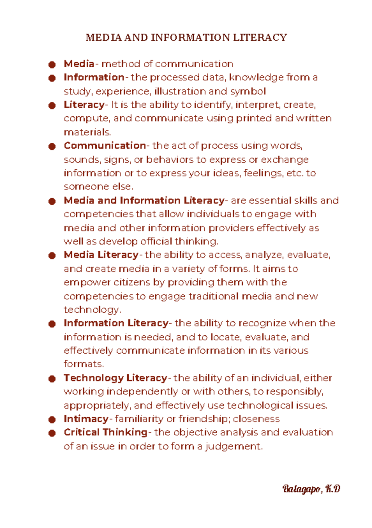 MIL 101: Lecture Notes on Media and Information Literacy - Studocu
