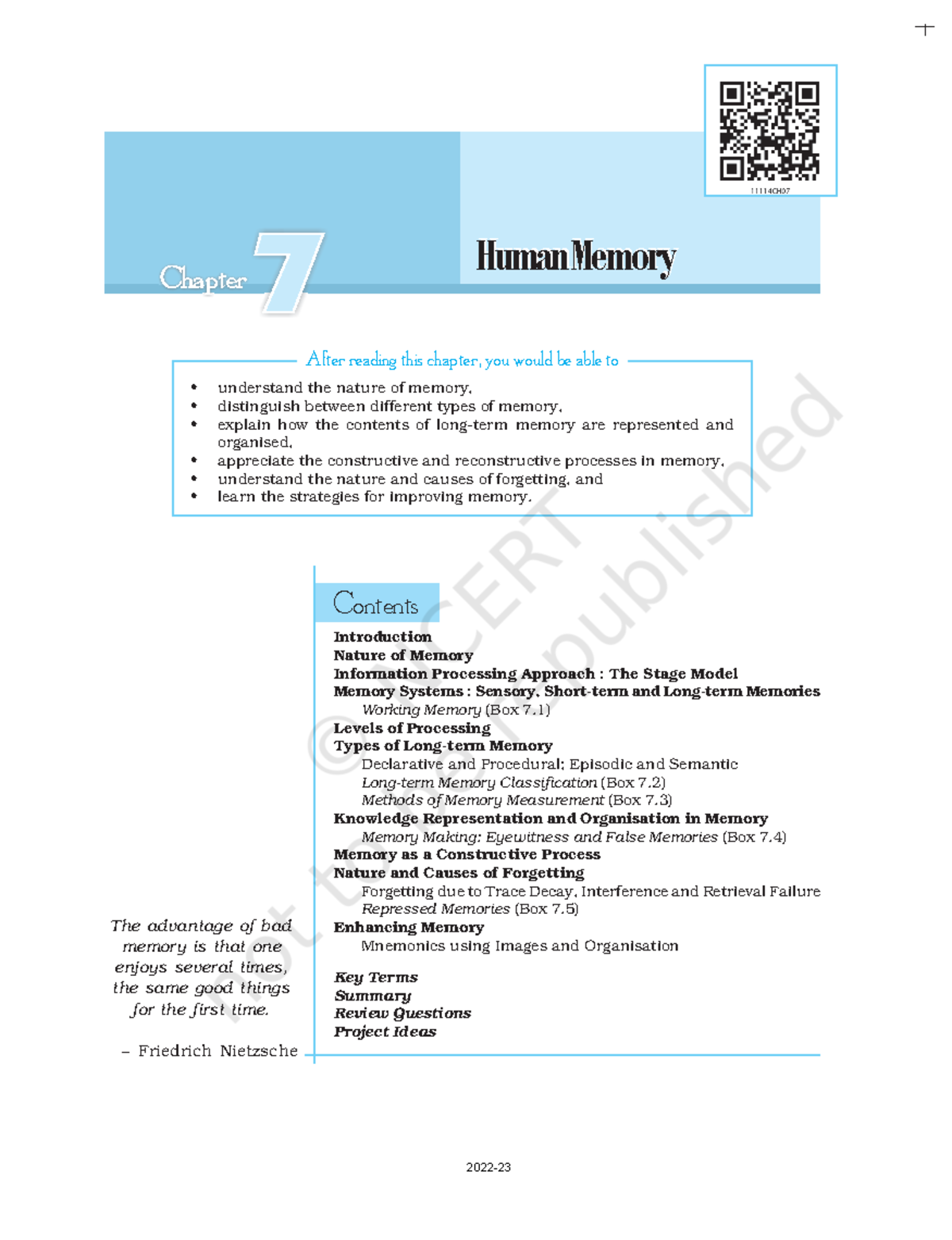 practice material ignou - Chapter 7 Human MemoryHuman Memory ...