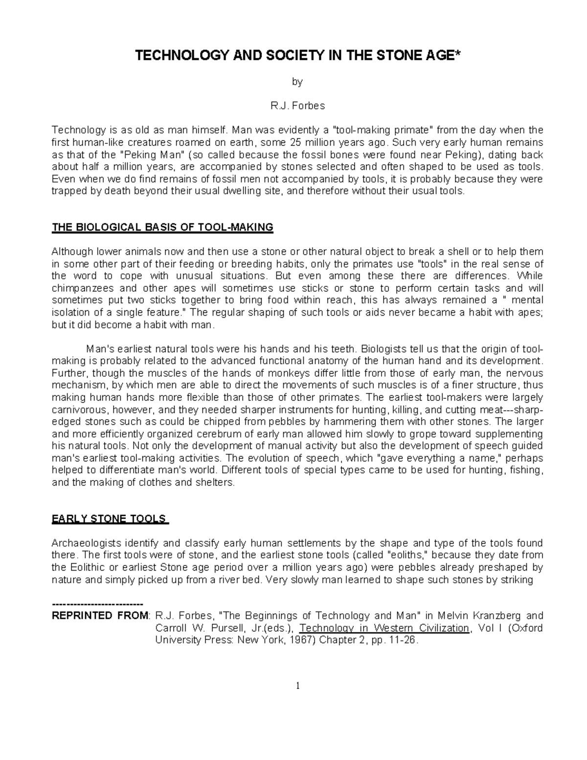 **STS 1 - Notes on Technology and Society in the Stone Age** - Studocu