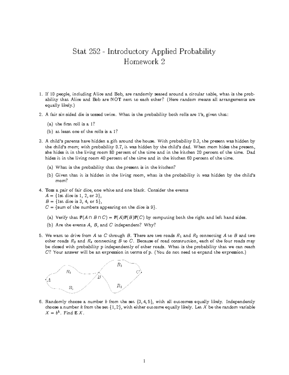 Stat 252 - Hw 2: Applied Probability Assignment Solutions - Studocu