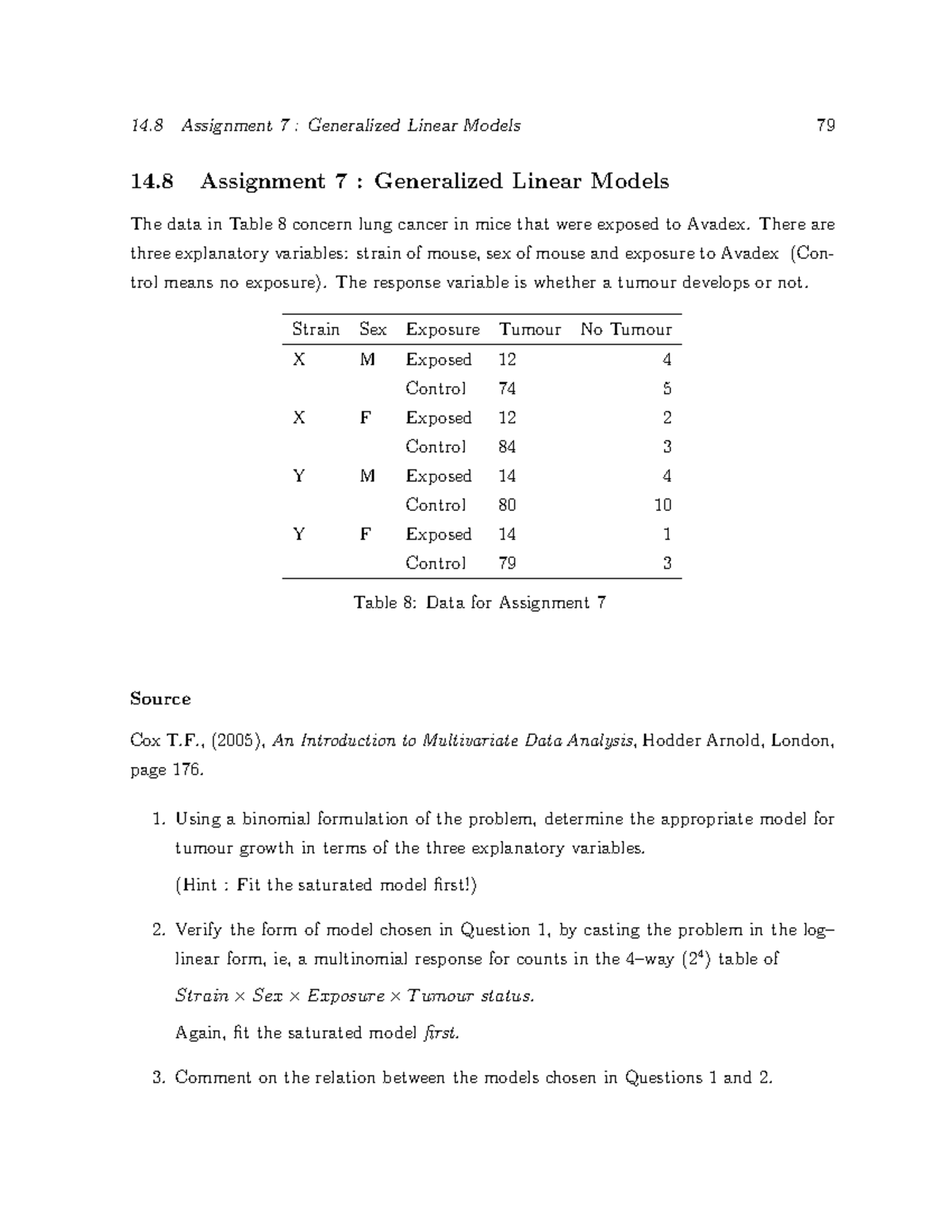 STAT200 2008 Assignment 7: Generalized Linear Models Overview - Studocu