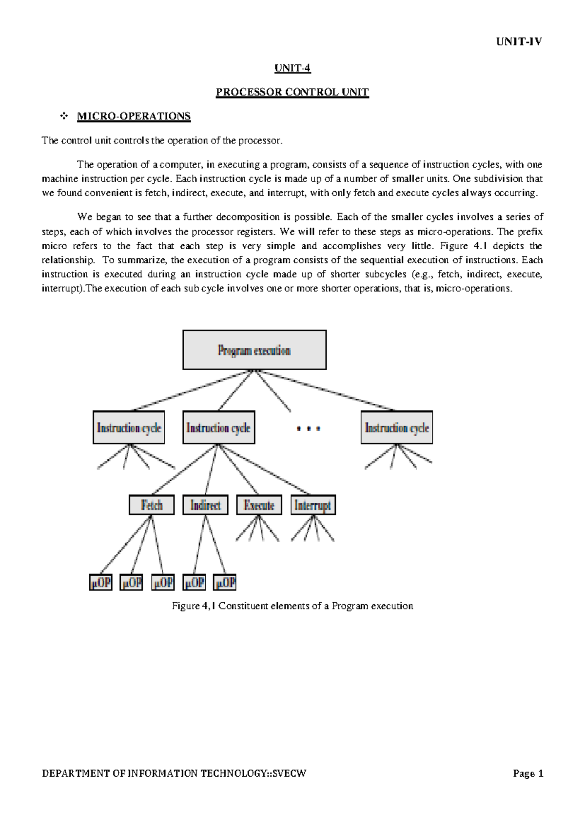 Processor Control Unit: Micro-Operations and Instruction Cycle (CSE101 ...