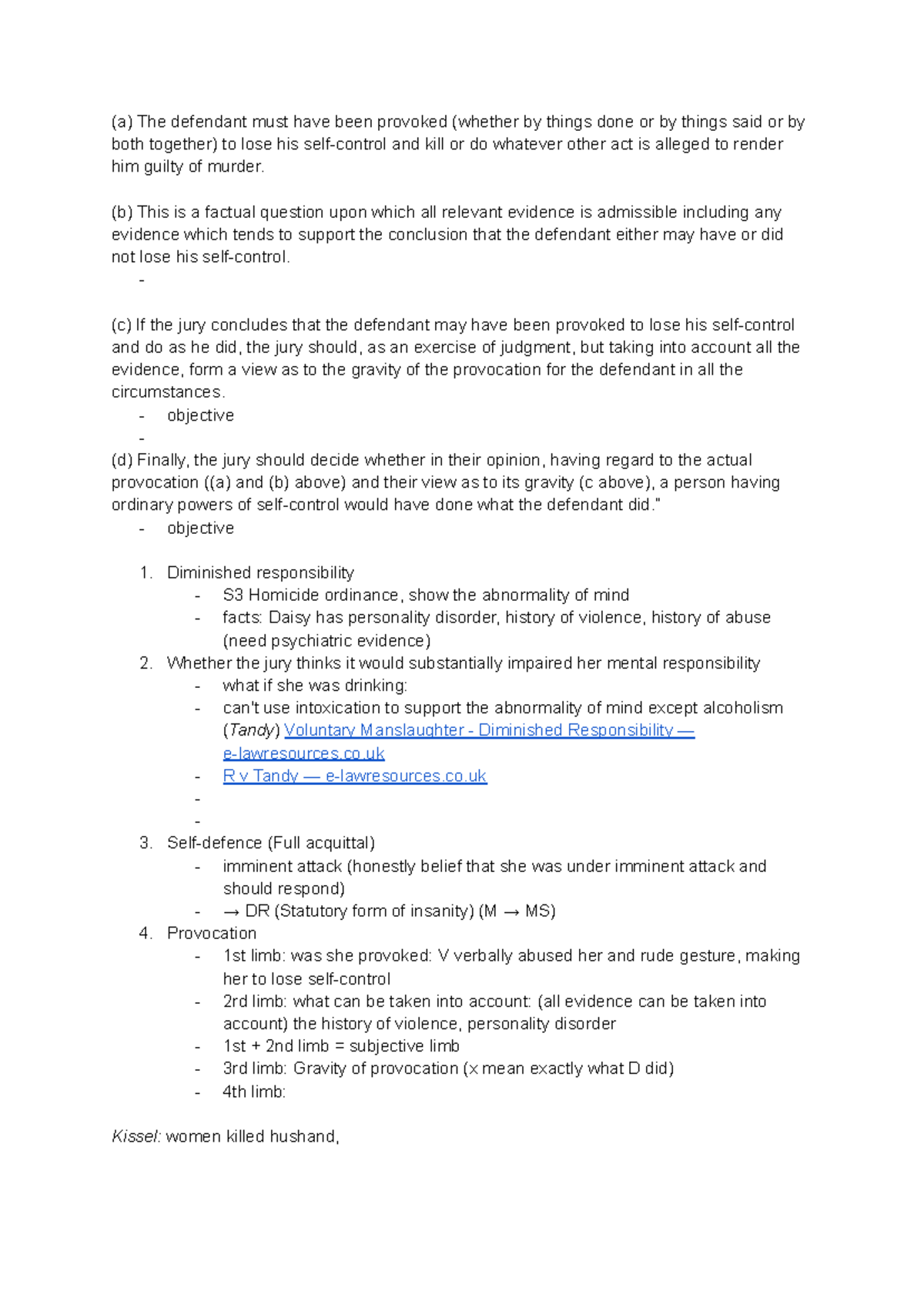 CRIM 101: Provocation and Diminished Responsibility in Homicide Cases ...