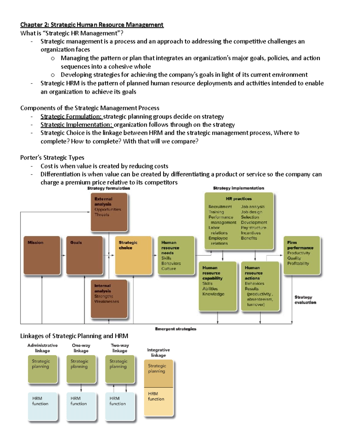 Chapter 2 - Strategic HRM Lecture Notes for Course Code - Studocu