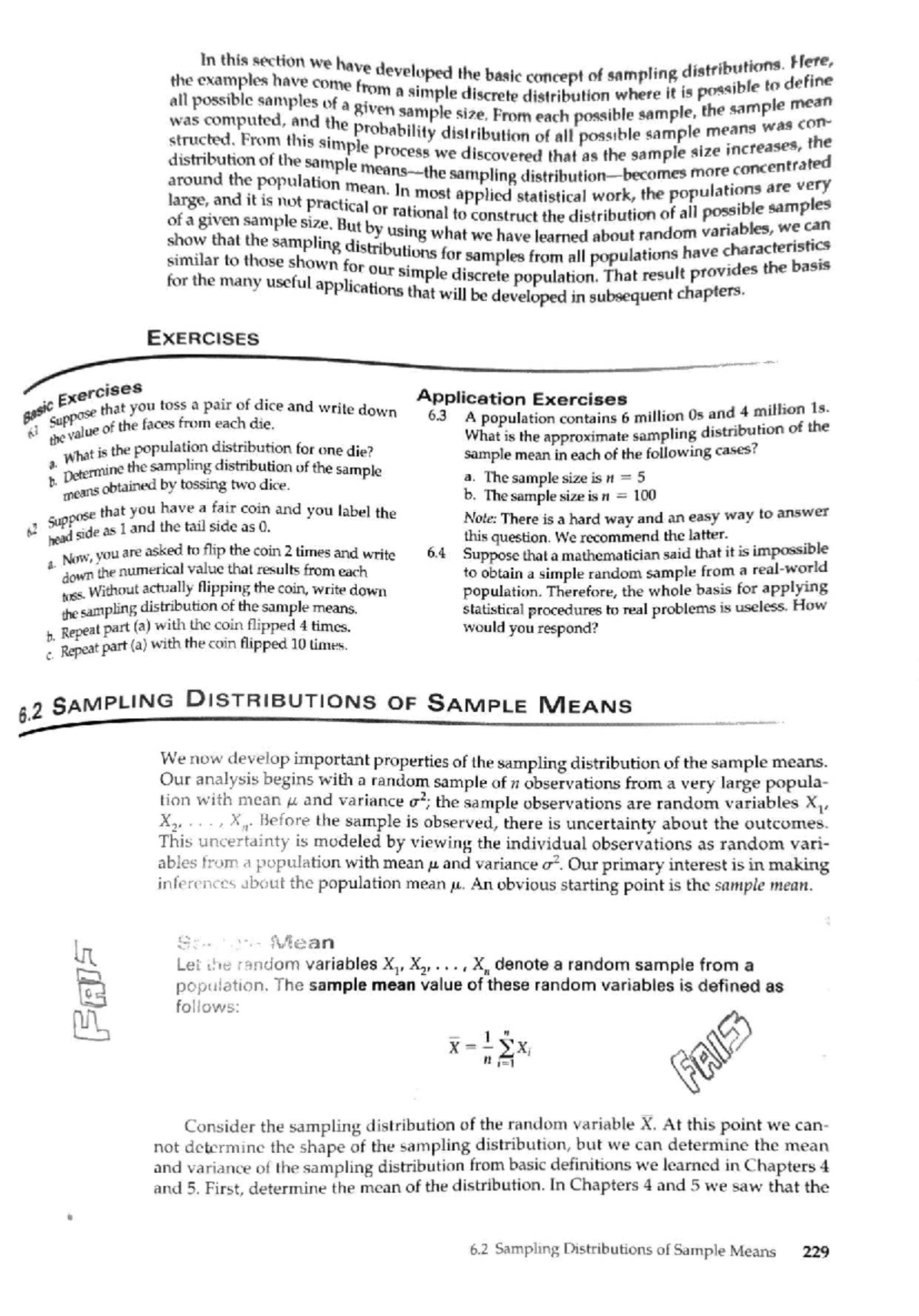 Chapter 6 Practice Problems: Sampling Distributions and Sample Means ...