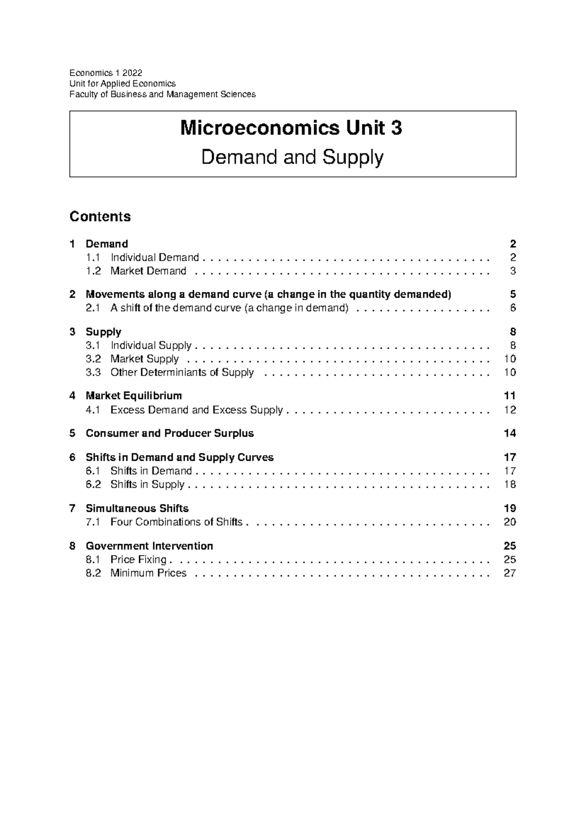 Microeconomics 1: Demand and Supply Notes (2025) - Studocu