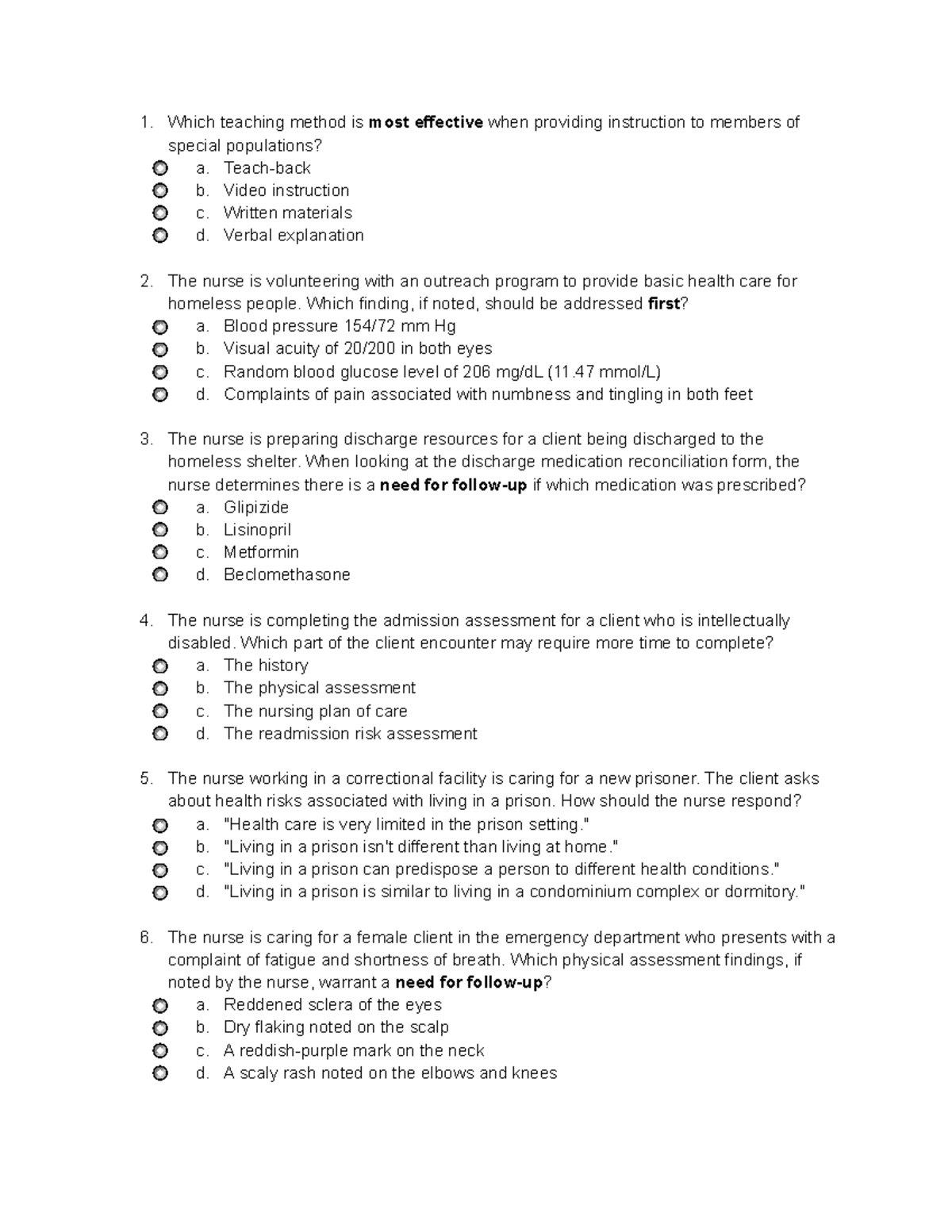 Nursing Homework 30 - Effective Teaching Strategies and Priority Care ...