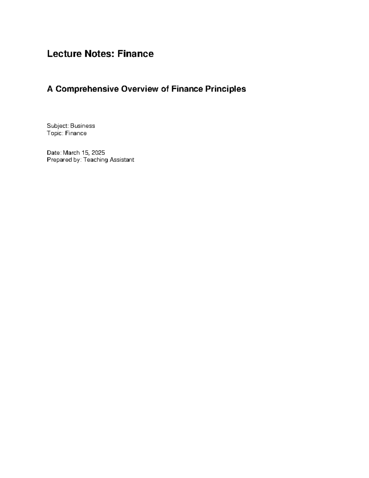 10610385602-186036.pdf - Lecture Notes: Finance A Comprehensive ...