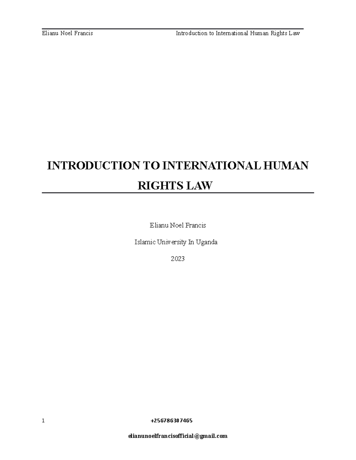 Introduction to International Human Rights Law - INTRODUCTION TO ...