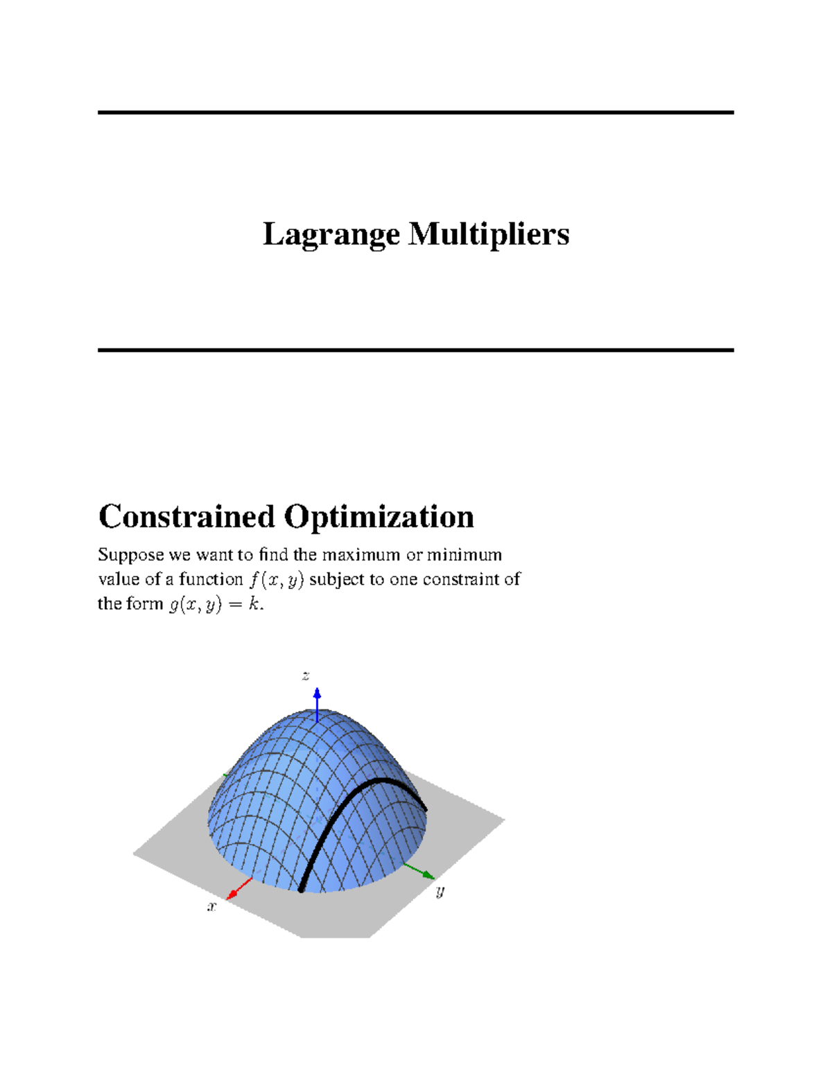 7.4 Constrained Optimization: Lagrange Multipliers Explained - Studocu