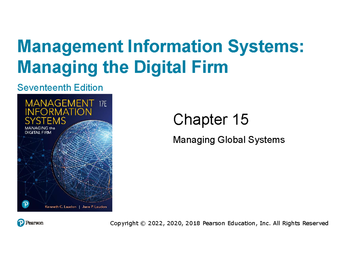 MIS 8750: Chapter 15 - Managing Global Systems in Digital Firms - Studocu
