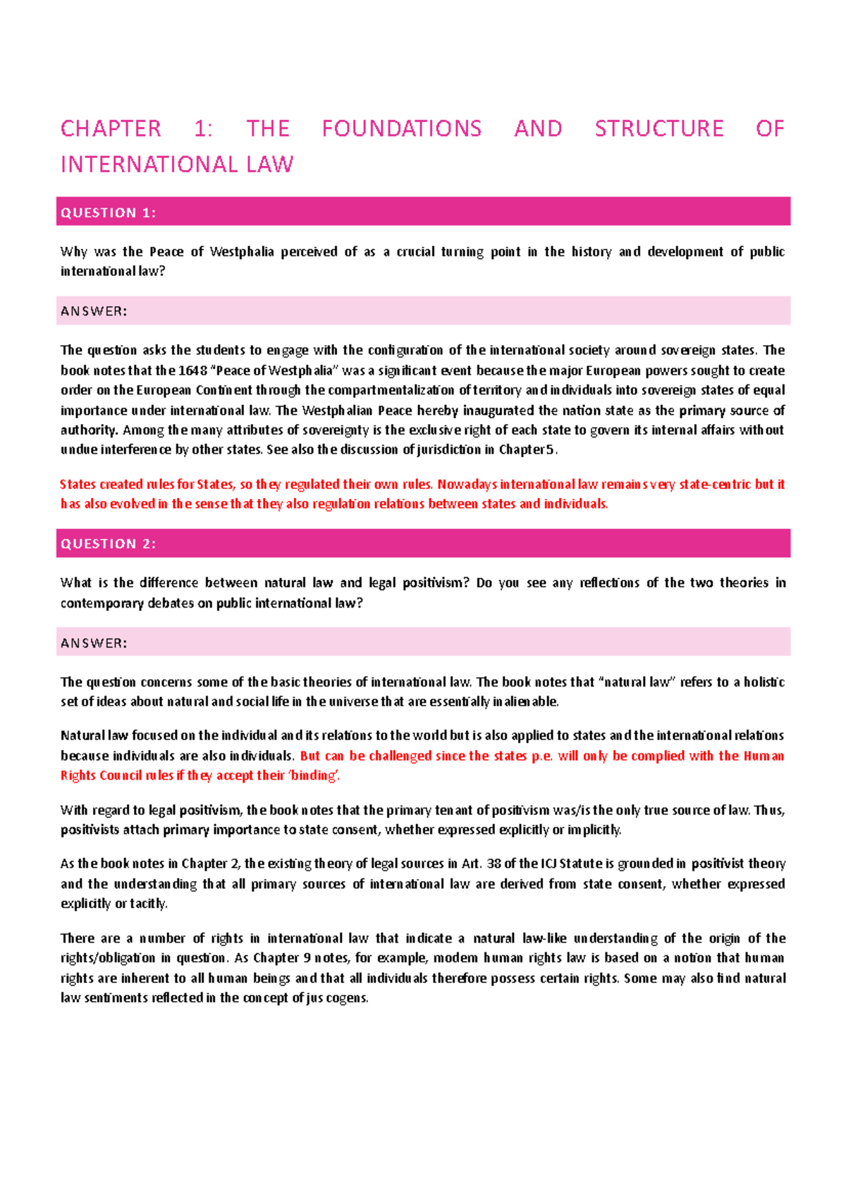 OG 1 International law - CHAPTER 1: THE INTERNATIONAL LAW FOUNDATIONS ...