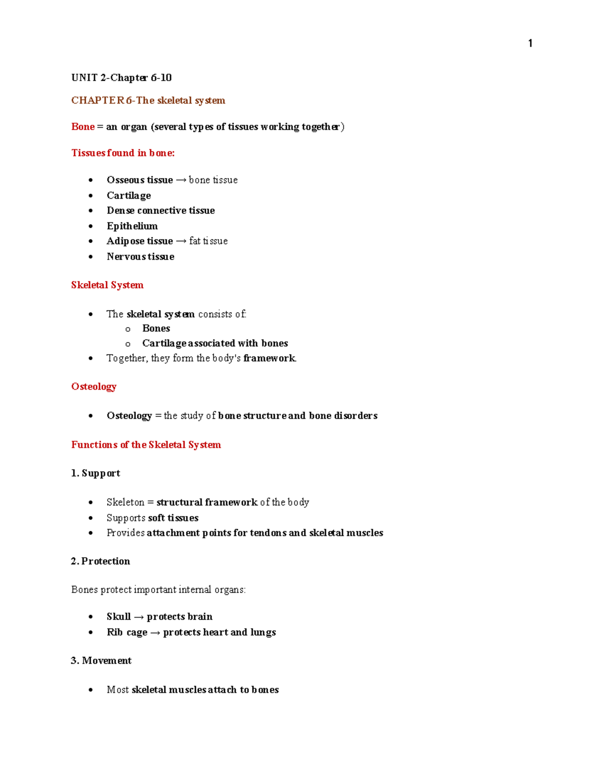 Unit 2 - BIOL 235: The Skeletal System and Bone Structure Overview ...