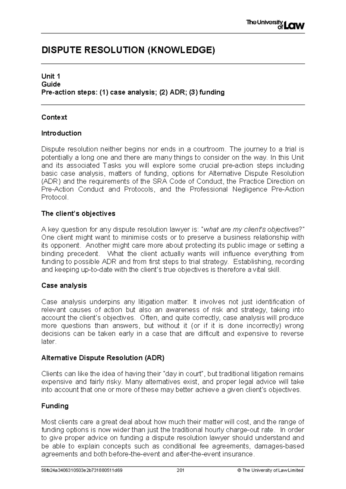 Dispute Resolution (Skills) Unit 2: Letter Before Claim Guide - Studocu
