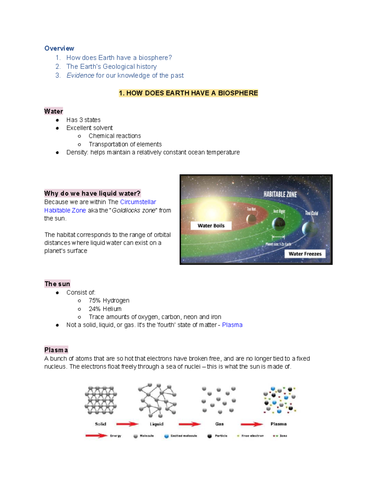 Biosphere Lecture Notes: Understanding Earth's Geological History and ...