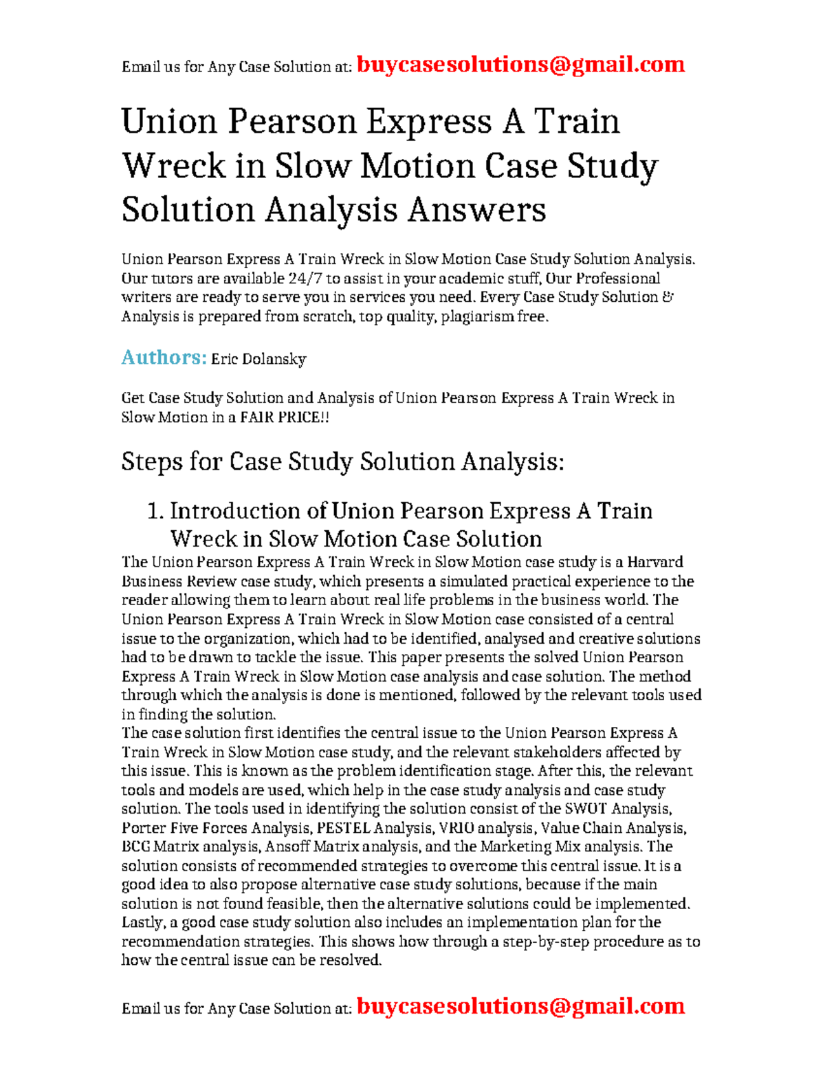 Case Study Solution: Union Pearson Express A Train Wreck Analysis - Studocu