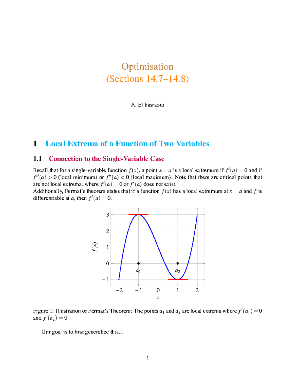 Optimization Techniques: Local Extrema & Lagrange Multipliers (14.7-14. ...